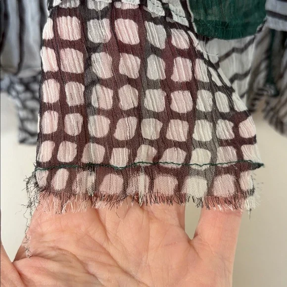 By Anthropologie Marais Green & Black Printed Chiffon Maxi Dress Size XL - Picture 12 of 13